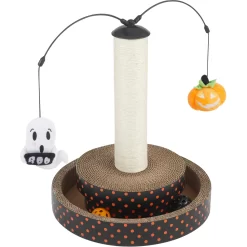 Frisco Halloween Pumpkin And Ghost Interactive Scratcher Cat Toy With Catnip