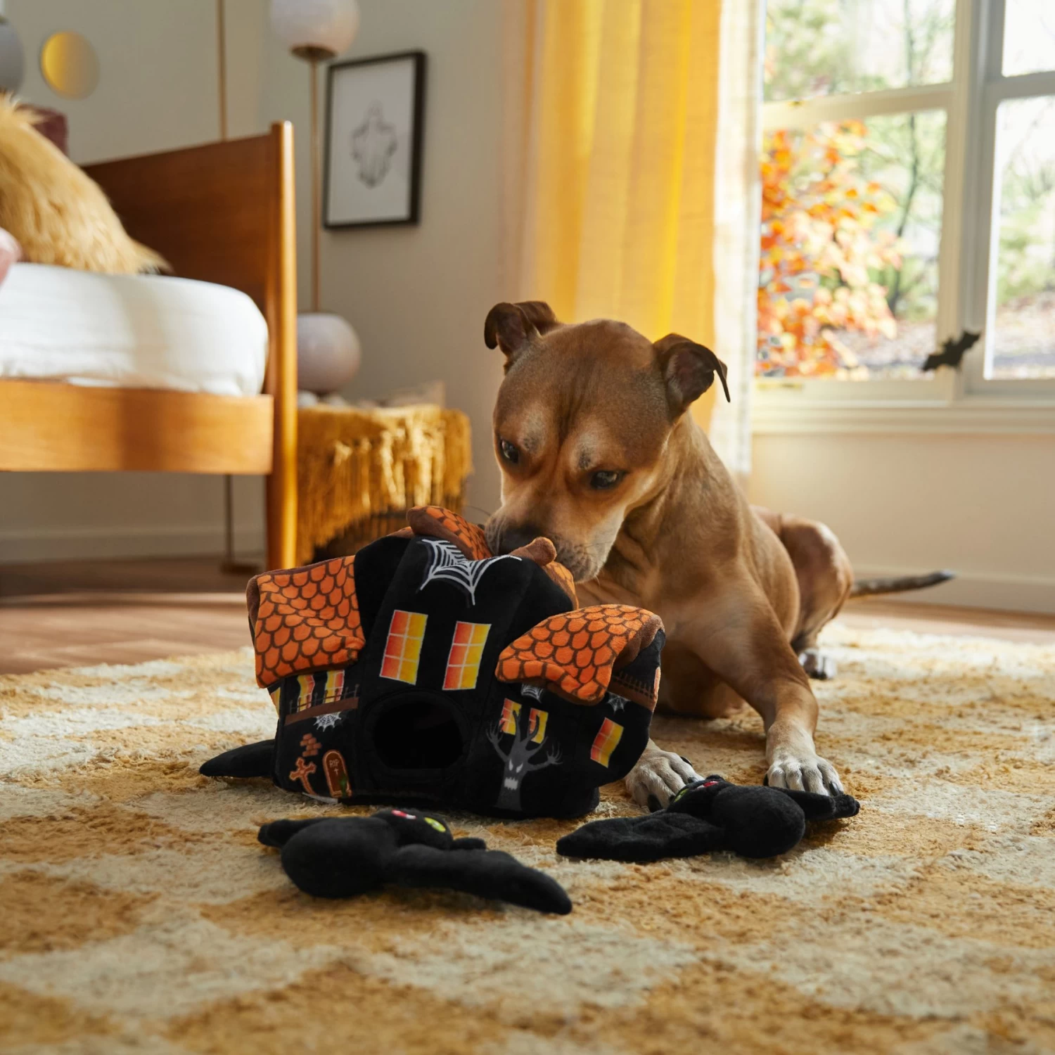 Frisco Halloween Haunted House Hide & Seek Puzzle Plush Squeaky Dog Toy 4 Frisco Halloween Haunted House Hide & Seek Puzzle Plush Squeaky Dog Toy - Image 4