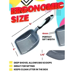 IPrimio Deep Shovel Cat Litter Scooper, X-Large -Cat Dog Supply Store 352822 PT4. AC SS1800 V1642529506