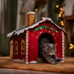 Frisco Holiday Santa's Workshop Cardboard Cat House -Cat Dog Supply Store 360881 PT4. AC SS1800 V1695648152