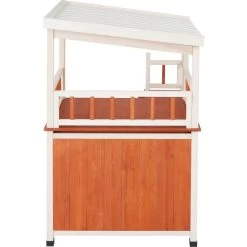 Frisco Outdoor Wooden Cat House With Balcony & Step Ladder -Cat Dog Supply Store 361012 PT3. AC SS1800 V1657828422