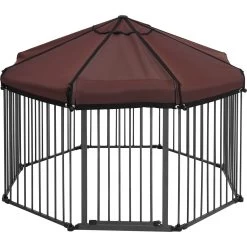 Frisco Outdoor Galvanized Steel 8-Panel Configurable Gate And Playpen With Oxford Roof -Cat Dog Supply Store 507086 PT3. AC SS1800 V1666021842