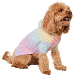 Frisco Soft Multi Stripe Ombre Dog & Cat Hooded Sweater -Cat Dog Supply Store 742838 PT2. AC SS1800 V1703194379