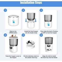 Bueteka Smart Feed Automatic Programmable Anti-Jamming Food Design Timed Cat Feeder, 4-lit -Cat Dog Supply Store 815886 PT7. AC SS1800 V1685648724