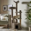 Frisco 64-in Real Carpet Wooden Cat Tree And Condo