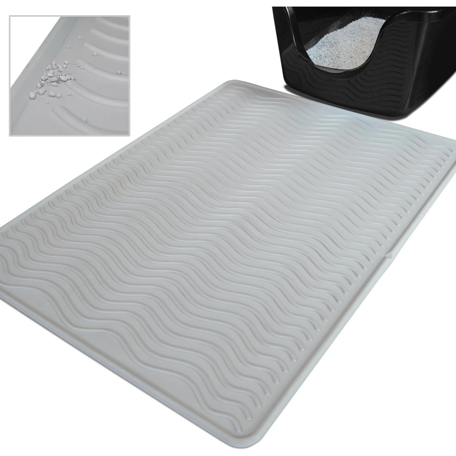 PetFusion ToughGrip Gray Cat Litter Mat 1 PetFusion ToughGrip Gray Cat Litter Mat