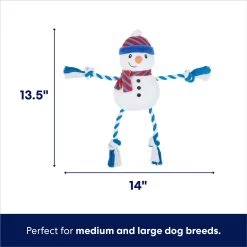 Frisco Holiday Snowman Plush With Rope Squeaky Dog Toy & Frisco Holiday Reindeer Plush With Rope Squeaky Dog Toy -Cat Dog Supply Store 986174 PT2. AC SS1800 V1698257848