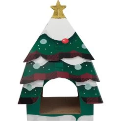 Frisco Holiday Christmas Tree Cardboard Cat House & Frisco Holiday Santa's Workshop Cardboard Cat House -Cat Dog Supply Store 986190 PT3. AC SS1800 V1698258115