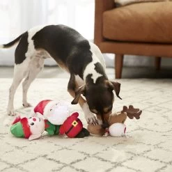 Frisco Holiday Santa's Helpers Plush Squeaky Dog Toy, 3 Count & Frisco Holiday Tree Thin Plush Squeaky Dog Toy -Cat Dog Supply Store 986222 PT4. AC SS1800 V1698258463
