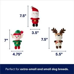 Frisco Holiday Santa's Helpers Plush Squeaky Dog Toy, 3 Count & Frisco Holiday Hot Cocoa Hide & Seek Puzzle Plush Squeaky Dog Toy -Cat Dog Supply Store 986230 PT2. AC SS1800 V1700690565