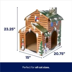 Frisco Holiday Log Cabin Cardboard Cat House & Frisco Holiday Christmas Tree Cardboard Cat House -Cat Dog Supply Store 986238 PT2. AC SS1800 V1698258055