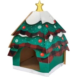 Frisco Holiday Log Cabin Cardboard Cat House & Frisco Holiday Christmas Tree Cardboard Cat House -Cat Dog Supply Store 986238 PT5. AC SS1800 V1698257734