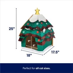 Frisco Holiday Log Cabin Cardboard Cat House & Frisco Holiday Christmas Tree Cardboard Cat House -Cat Dog Supply Store 986238 PT6. AC SS1800 V1698258344