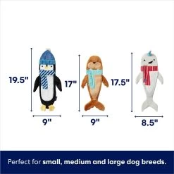 Frisco Holiday Ho Ho Ho Fetch Squeaky Tennis Ball Dog Toy & Frisco Holiday Arctic Friends Stuffing-Free Skinny Plush Squeaky Dog Toy -Cat Dog Supply Store 986310 PT6. AC SS1800 V1698258464